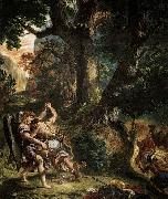 Eugene Delacroix Jacob Wrestling with the Angel France oil painting artist